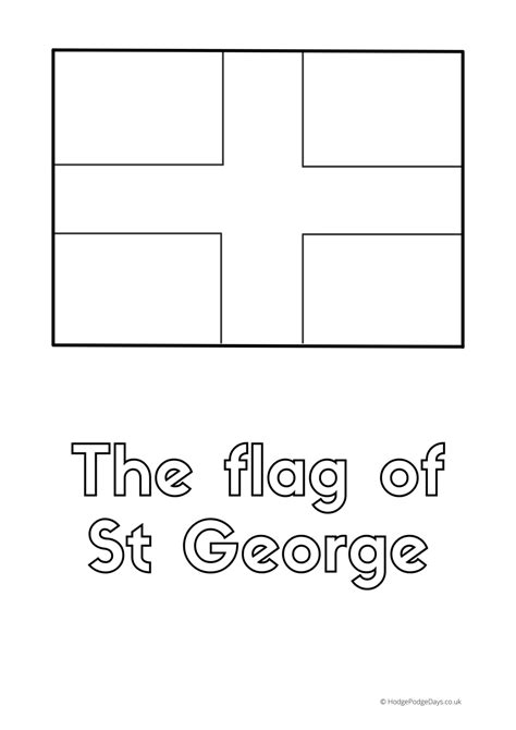 st george's day flag colouring